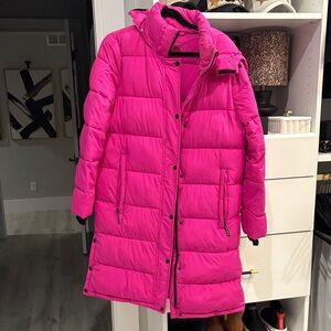 BCBGeneration Fuchsia Long Puffer Coat- EUC